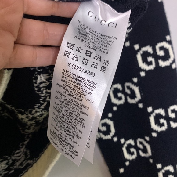 Gucci 3k Runway Limited Edition Gucci Logo Cardigan Sweater men’s small navy red - Picture 3 of 10